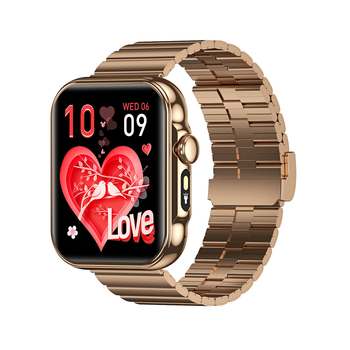 Ceas inteligent cu ecran AMOLED, cadran pătrat, carcasă din aliaj de aluminiu, curea din silicon, autonomie baterie 7–14 zile