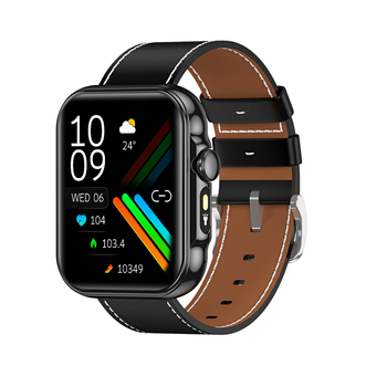 Ceas inteligent cu ecran AMOLED, cadran pătrat, carcasă din aliaj de aluminiu, curea din silicon, autonomie baterie 7–14 zile