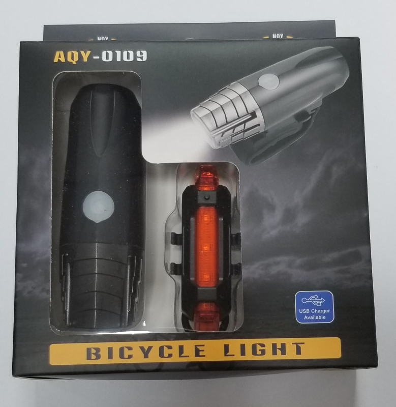 Set de lumini pentru bicicletă: far față, semnal posterior și lanternă pentru bicicletă de drum – luminozitate ridicată; Brand An Qiyou/NQY; etichetă privată licențiată