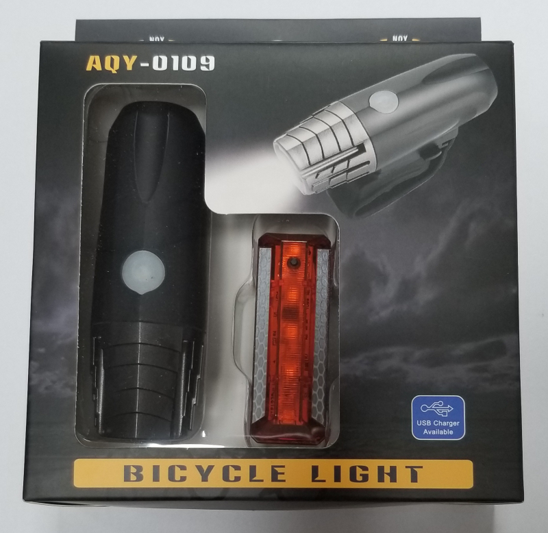 Set de lumini pentru bicicletă: far față, semnal posterior și lanternă pentru bicicletă de drum – luminozitate ridicată; Brand An Qiyou/NQY; etichetă privată licențiată