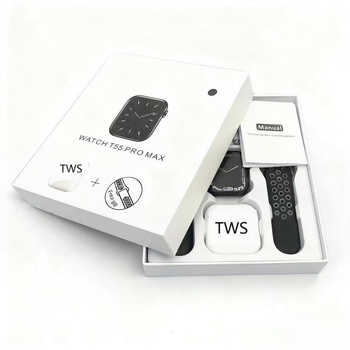 T55Promax pametni sat s TWS Bluetooth slušalicom — TFT zaslon, vodootporan za svakodnevnu upotrebu, trajanje baterije do 7 dana, TPU remen, kućište od aluminijske legure