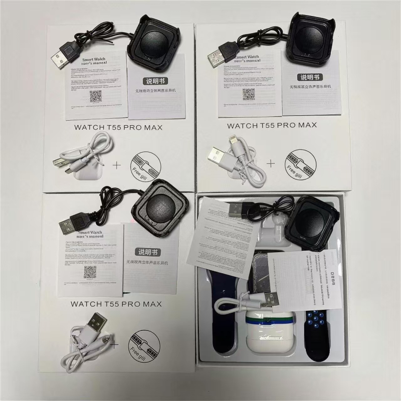 T55Promax pametni sat s TWS Bluetooth slušalicom — TFT zaslon, vodootporan za svakodnevnu upotrebu, trajanje baterije do 7 dana, TPU remen, kućište od aluminijske legure