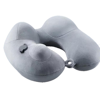 Felfújható U-alakú utazópárna, hordozható nyakpárna hosszú utakhoz, PVC töltet és PVC huzat