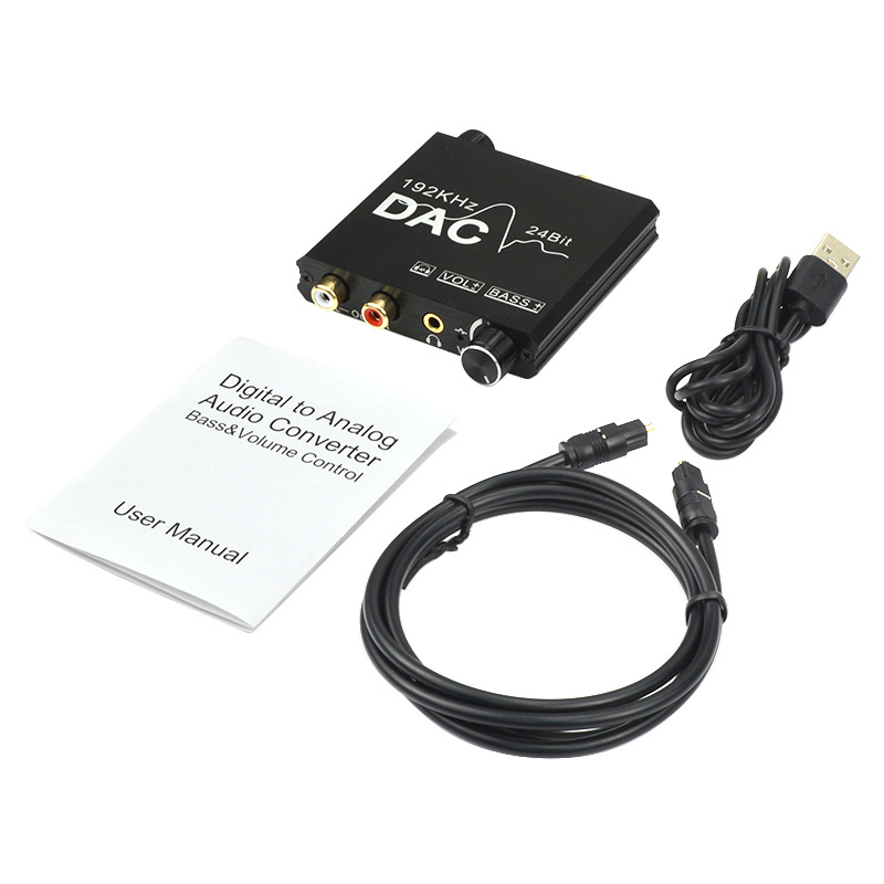 Μετατροπέας DAC από ψηφιακό σε αναλογικό ήχο, ίνα προς αναλογικό κοαξιακό σήμα, 192KHz, EZ-AY106, συμβατός με όλα τα συστήματα