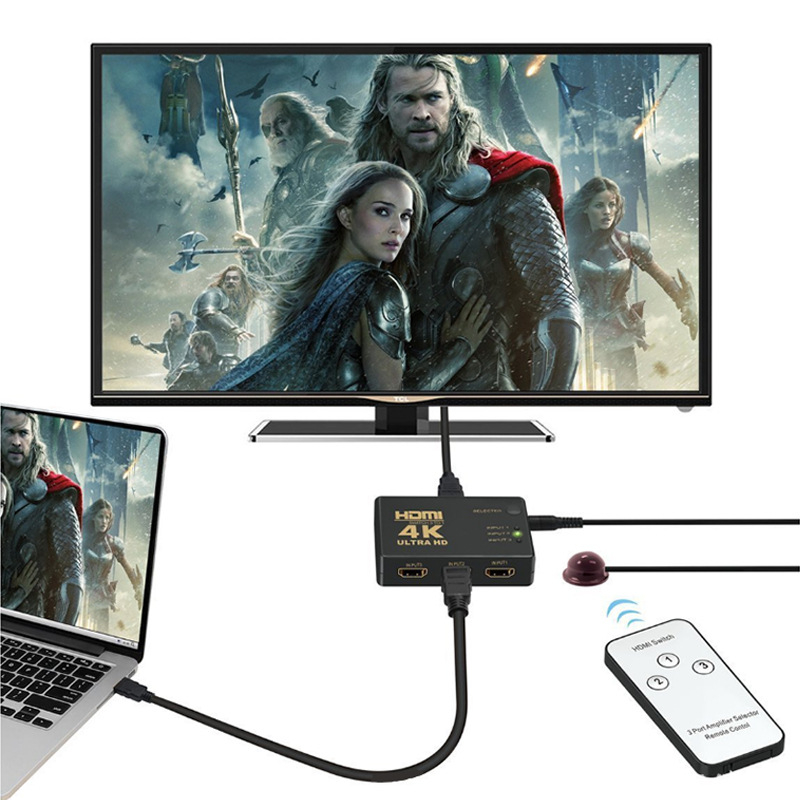 HDMI 3-in-1 kapcsoló, 4K x 2K felbontás, 3 bemenet 1 kimenet