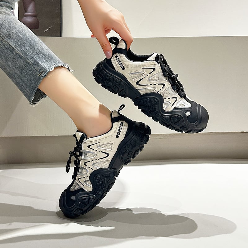 Női túracipő, lélegző, alacsony felsőrész, felsőrész szintetikus bőrből, PU talpbetét, gumitalp, csíkos mintázat, nyár 2024