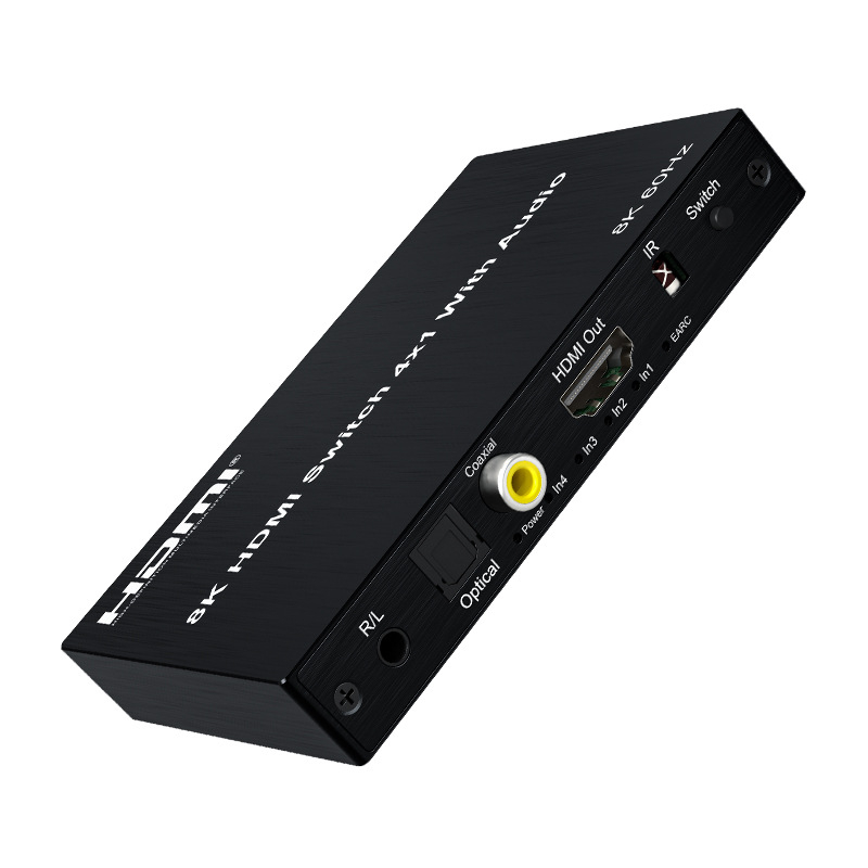HDMI prekidač 4 ulaza 1 izlaz, audio de-embedding, podrška za 8K60Hz, model HDCN4-1
