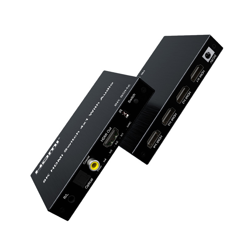 HDMI prekidač 4 ulaza 1 izlaz, audio de-embedding, podrška za 8K60Hz, model HDCN4-1