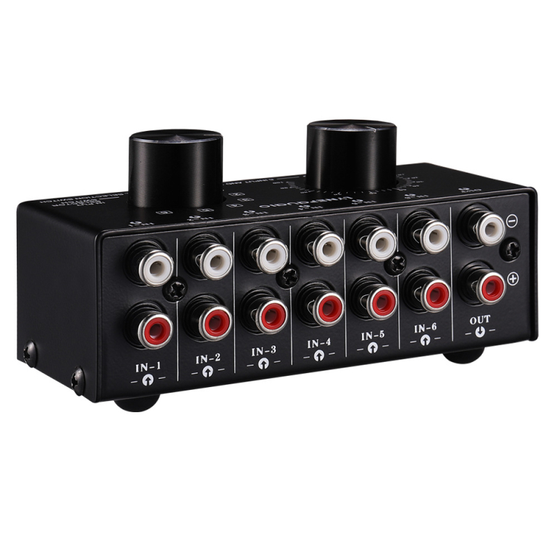 Ripuoduo 6-u-1 audio signalni prekidač za slušalice i zvučnike, model B016, OEM način