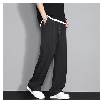 Ljetne Ice Silk hlače, unisex, prozračne, brzo sušeće, tanke, crne sportsko-ležerne hlače