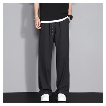 Ljetne Ice Silk hlače, unisex, prozračne, brzo sušeće, tanke, crne sportsko-ležerne hlače