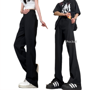 Ljetne Ice Silk hlače, unisex, prozračne, brzo sušeće, tanke, crne sportsko-ležerne hlače