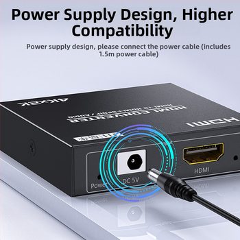 Jinghua HDMI Audio Fiber Splitter 2.0 4K – Vzdialené prebudenie, Správa napájania, Pre televízie