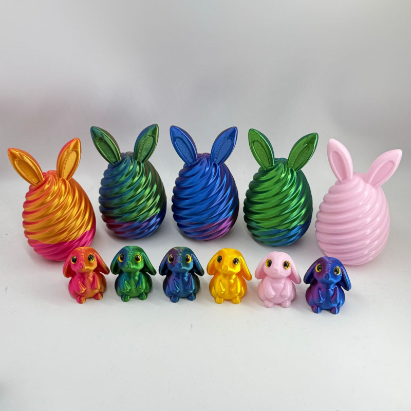 3D printani uskršnji set sa zekom i jajima – personalizirane slatke ukrase za jaja i male životinjske igračke