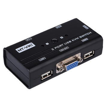 USB KVM prekidač, 2-portni, ručni, 2 ulaza/1 izlaz, prebacivanje miša i tipkovnice, rezolucija 1920