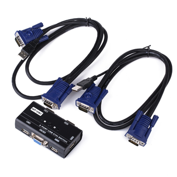 USB KVM prekidač, 2-portni, ručni, 2 ulaza/1 izlaz, prebacivanje miša i tipkovnice, rezolucija 1920