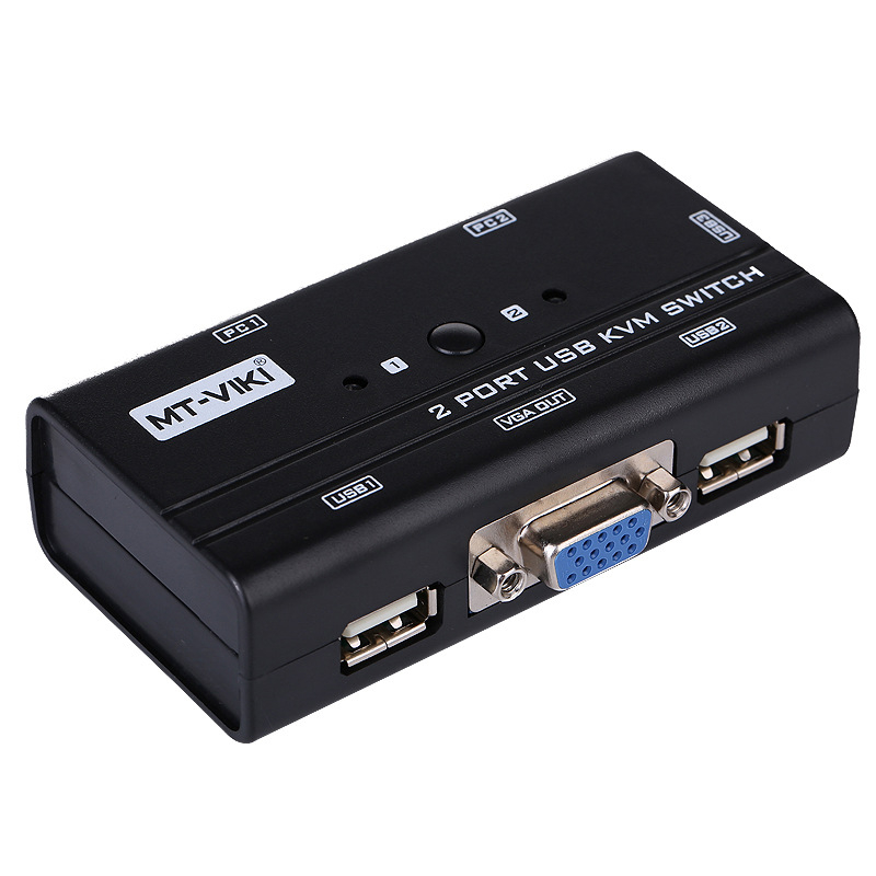 USB KVM prekidač, 2-portni, ručni, 2 ulaza/1 izlaz, prebacivanje miša i tipkovnice, rezolucija 1920