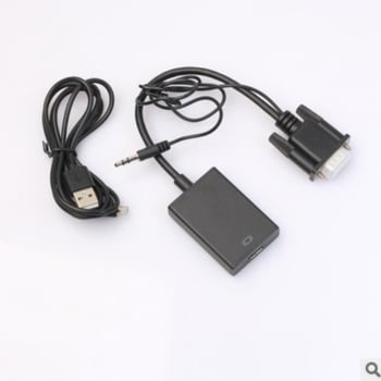 VGA na HDMI pretvarač: VGA muški–HDMI ženski, povezivanje računala s televizijom uz zvuk