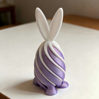 3D ispisani Spiral Decompression Rabbit Egg ukras - PLA, izrada 3D ispisa, mogućnost prilagođene obrade, Uskrsni poklon