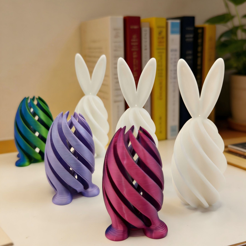 3D ispisani Spiral Decompression Rabbit Egg ukras - PLA, izrada 3D ispisa, mogućnost prilagođene obrade, Uskrsni poklon