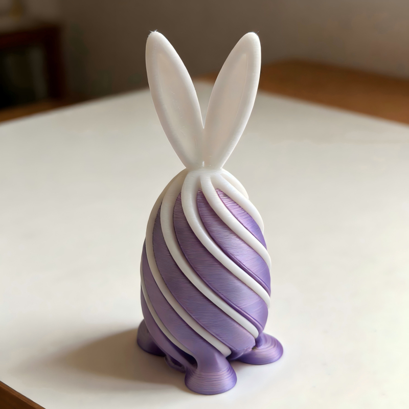 3D ispisani Spiral Decompression Rabbit Egg ukras - PLA, izrada 3D ispisa, mogućnost prilagođene obrade, Uskrsni poklon
