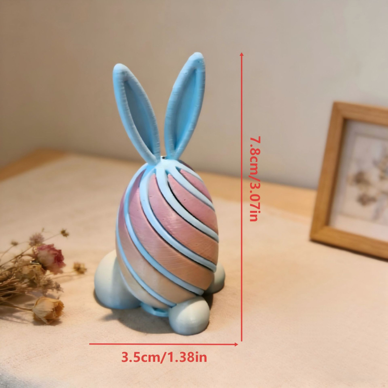 3D ispisani Spiral Decompression Rabbit Egg ukras - PLA, izrada 3D ispisa, mogućnost prilagođene obrade, Uskrsni poklon