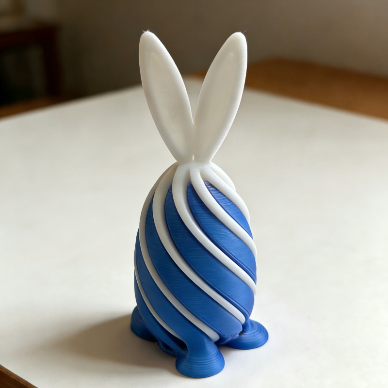 3D ispisani Spiral Decompression Rabbit Egg ukras - PLA, izrada 3D ispisa, mogućnost prilagođene obrade, Uskrsni poklon