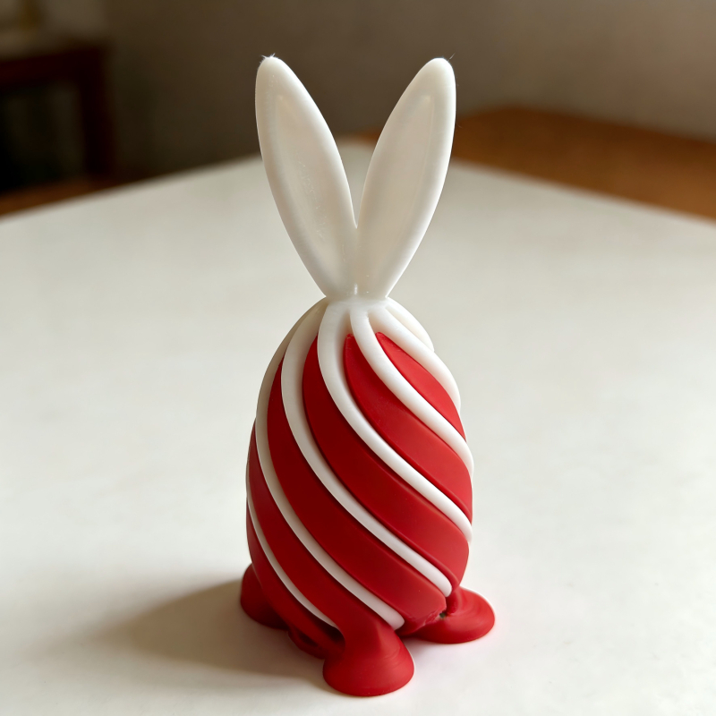 3D ispisani Spiral Decompression Rabbit Egg ukras - PLA, izrada 3D ispisa, mogućnost prilagođene obrade, Uskrsni poklon