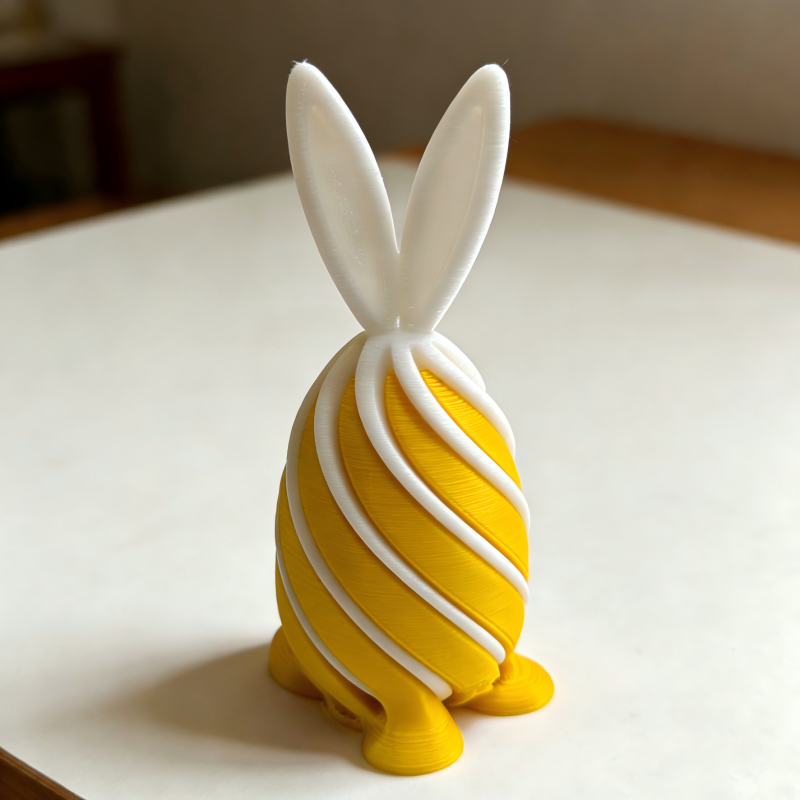 3D ispisani Spiral Decompression Rabbit Egg ukras - PLA, izrada 3D ispisa, mogućnost prilagođene obrade, Uskrsni poklon