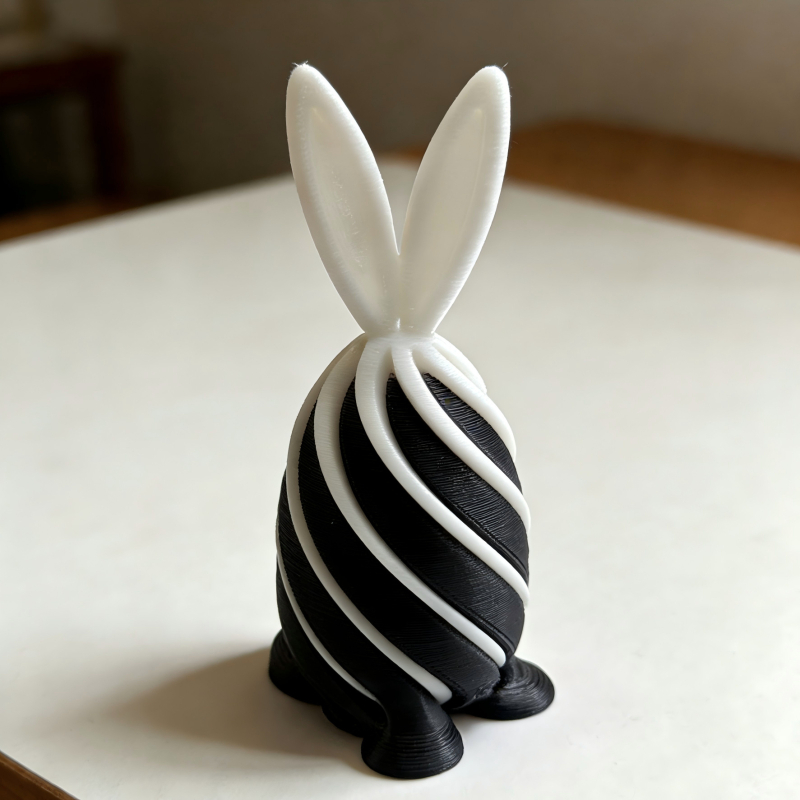 3D ispisani Spiral Decompression Rabbit Egg ukras - PLA, izrada 3D ispisa, mogućnost prilagođene obrade, Uskrsni poklon