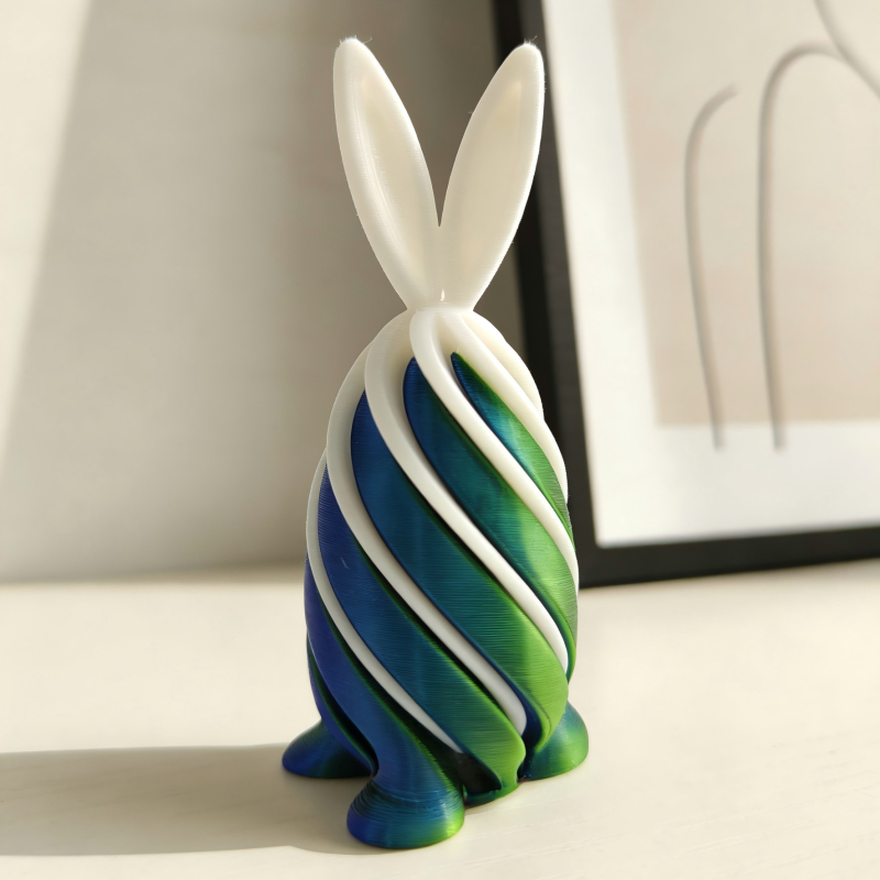 3D ispisani Spiral Decompression Rabbit Egg ukras - PLA, izrada 3D ispisa, mogućnost prilagođene obrade, Uskrsni poklon