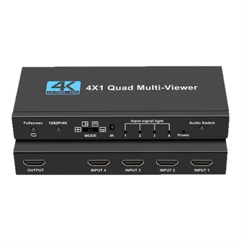 Ou Zheng Sw41pro HDMI 4x1 splitter za ekran s glatkim prebacivanjem, 4K 3840x2160, daljinski upravljač, upravljanje napajanjem, 5 m kabel