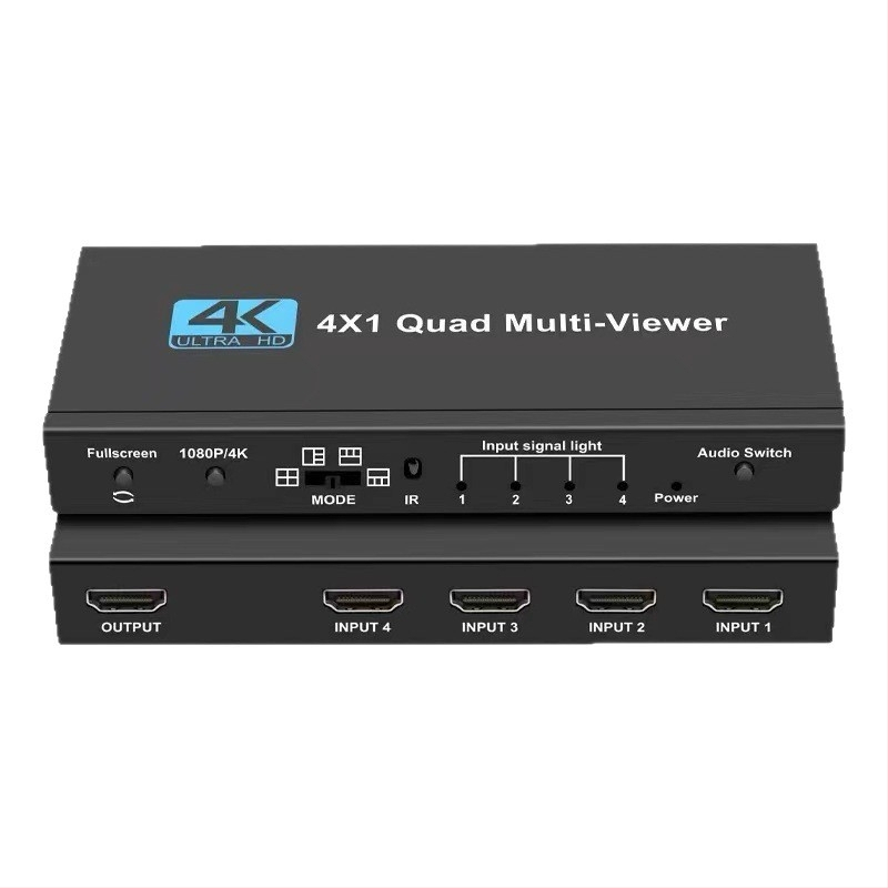 Ou Zheng Sw41pro HDMI 4x1 splitter za ekran s glatkim prebacivanjem, 4K 3840x2160, daljinski upravljač, upravljanje napajanjem, 5 m kabel