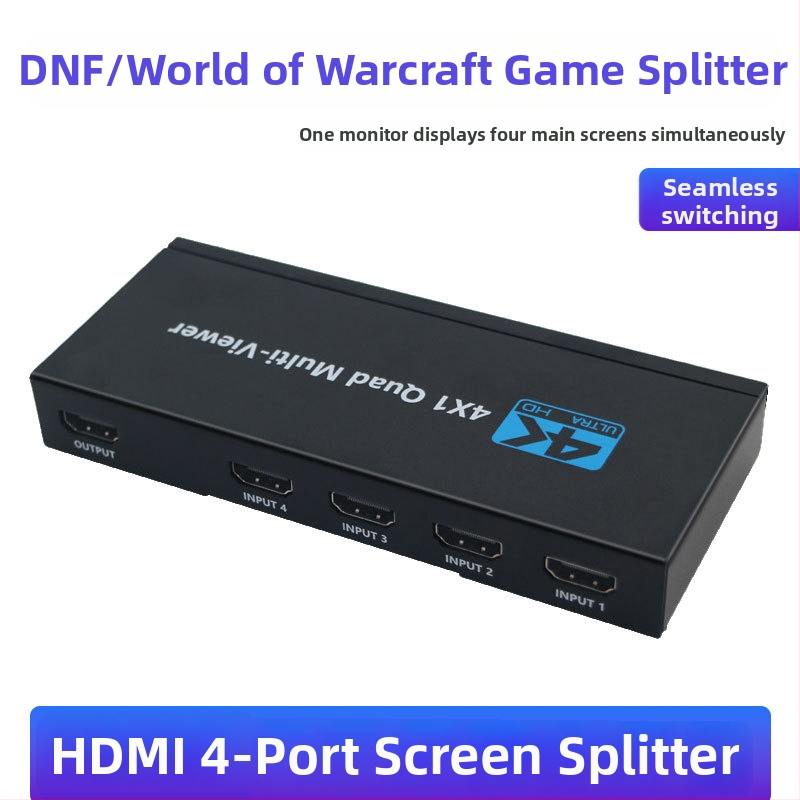 Ou Zheng Sw41pro HDMI 4x1 splitter za ekran s glatkim prebacivanjem, 4K 3840x2160, daljinski upravljač, upravljanje napajanjem, 5 m kabel
