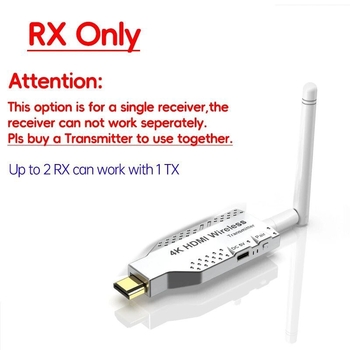 Bežični HDMI extender, domet 50 m, prijenos videa točka-na-točka, prekidač/rozdjelnik