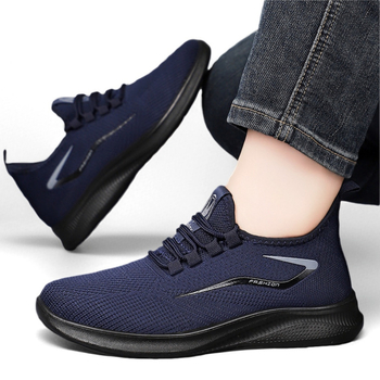 Muške sportske casual tenisice s gornjim dijelom PU + mreža, prozračna udobnost, EVA uložak, slip-on zatvaranje, PVC potplat