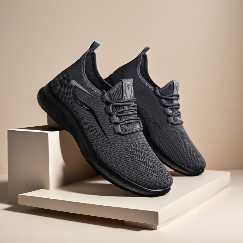 Muške sportske casual tenisice s gornjim dijelom PU + mreža, prozračna udobnost, EVA uložak, slip-on zatvaranje, PVC potplat