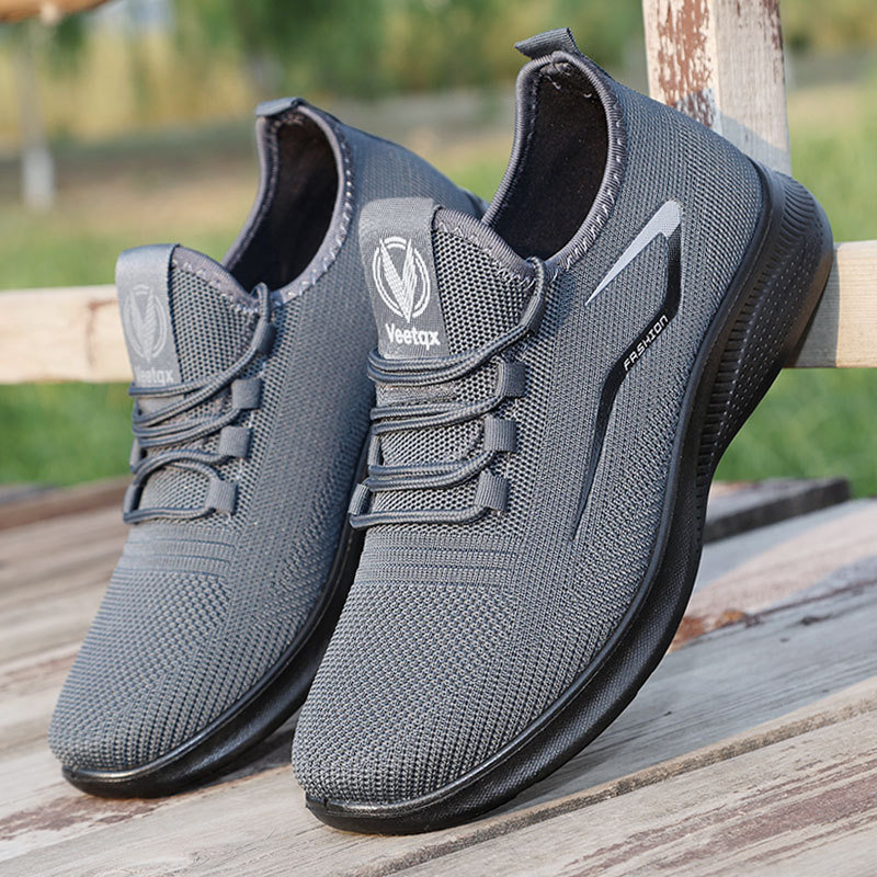 Muške sportske casual tenisice s gornjim dijelom PU + mreža, prozračna udobnost, EVA uložak, slip-on zatvaranje, PVC potplat