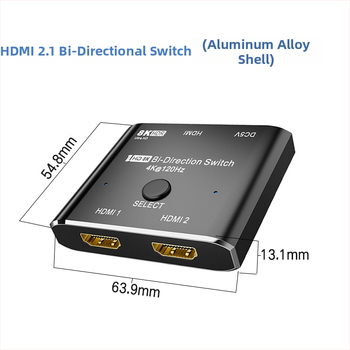 HDMI prekidač 2 ulaza 1 izlaz – E0101, 8K60Hz/4K120Hz, za PC i TV