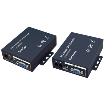 Transmițător VGA pentru cabluri: rezoluție 1920x1080, până la 300 m, tip comutator/redistribuitor, pentru instalații de securitate