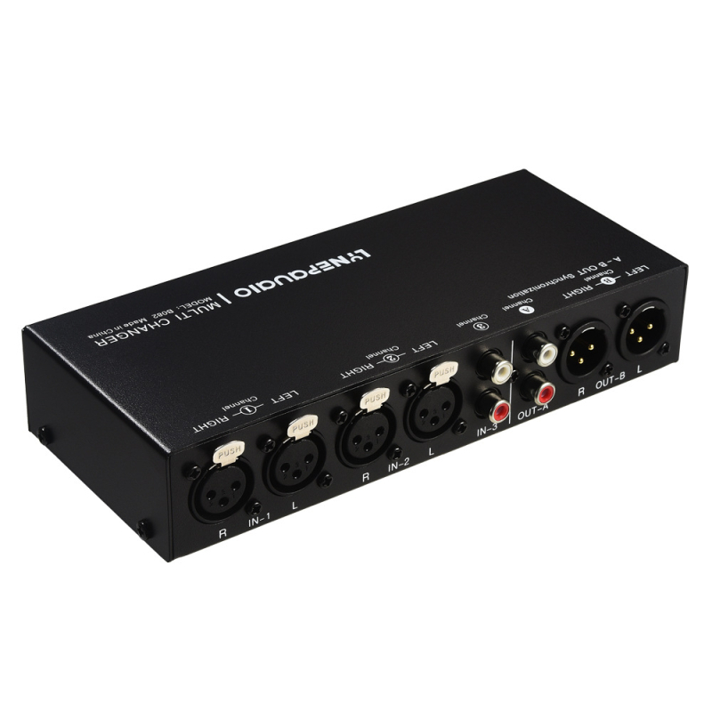 3x3 bemenet/kimenet, teljesen kiegyensúlyozott jelkapcsoló forrás hangerő-szabályozással – Modell B082