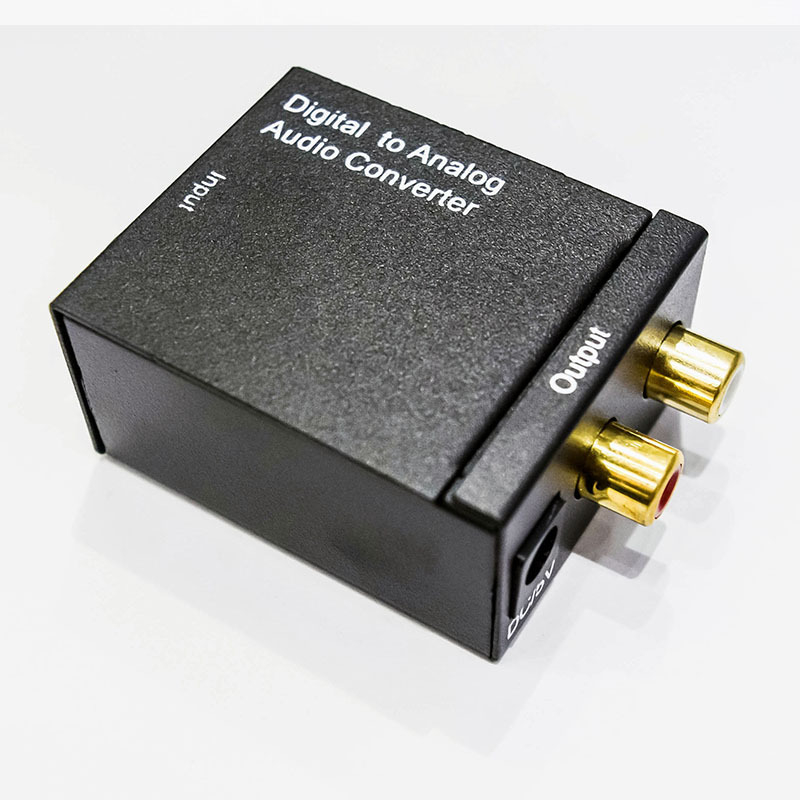 Digitalni koaksijalno/optički pretvarač za analognu zvuk za TV — Brand vellygood/weilige; Model: Digital coaxial/optical fiber to analog audio converter; Ulaz: koaksijalni ili optički; Izlaz: analogni zvuk