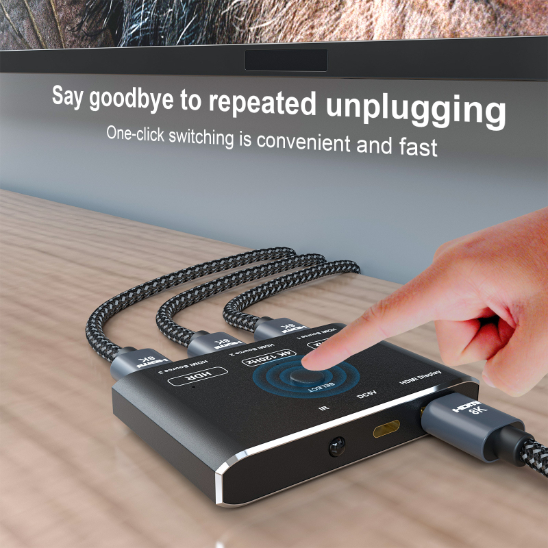 Switch HDMI 3x1, 8K60Hz convertor video HDMI, Model A0102