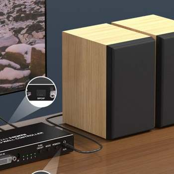 Comutator HDMI distribuție video OZJP1, rezoluție 1920x1080, control compatibil Windows, include splitter, sursă de alimentare, telecomandă