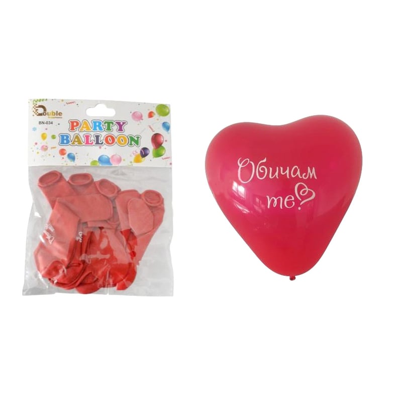 Комплект балони сърца, 100 броя, Червени