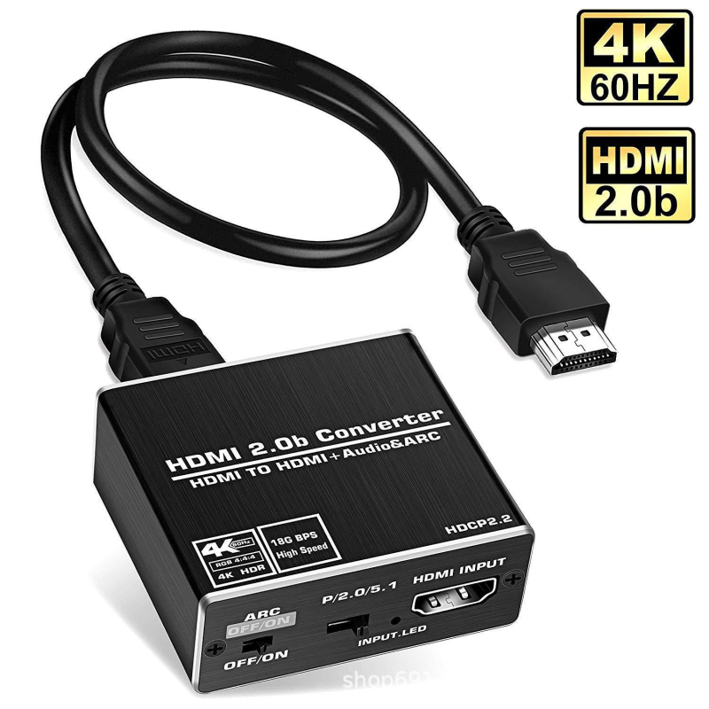 HDMI 2.0 audio konvertor a splitter — ARC extrakcia, 4K60Hz, optický zvukový oddelovač, model OZV8-1