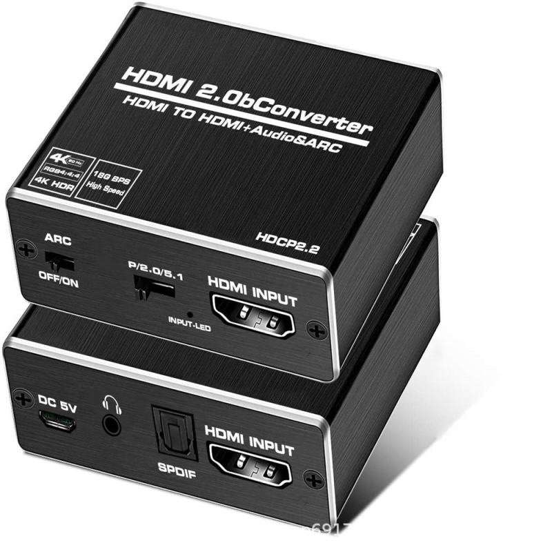 HDMI 2.0 audio konvertor a splitter — ARC extrakcia, 4K60Hz, optický zvukový oddelovač, model OZV8-1