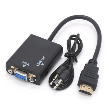 Adaptor HDMI către VGA cu audio, cablu de conversie 1080P, pentru TV/monitor/calculator