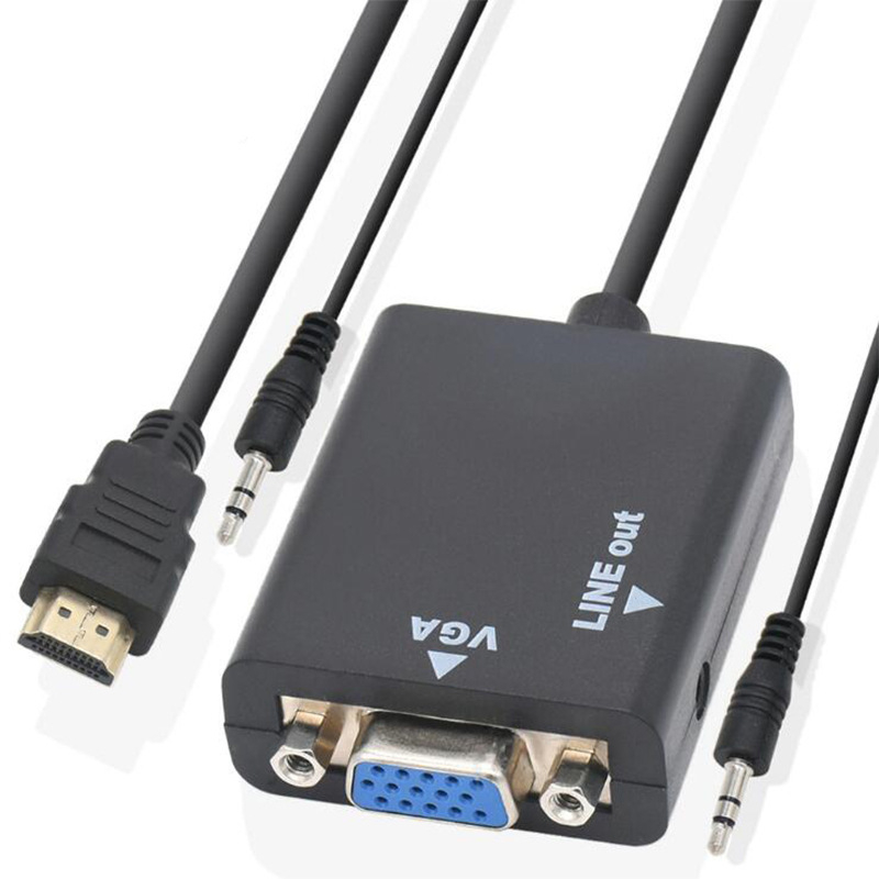 Adaptor HDMI către VGA cu audio, cablu de conversie 1080P, pentru TV/monitor/calculator
