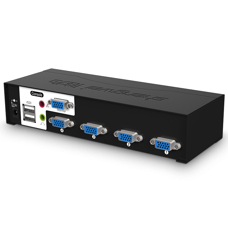 KVM prekidač Ks-1041ua, USB tipkovnica i miš, VGA sa zvukom, 1080p